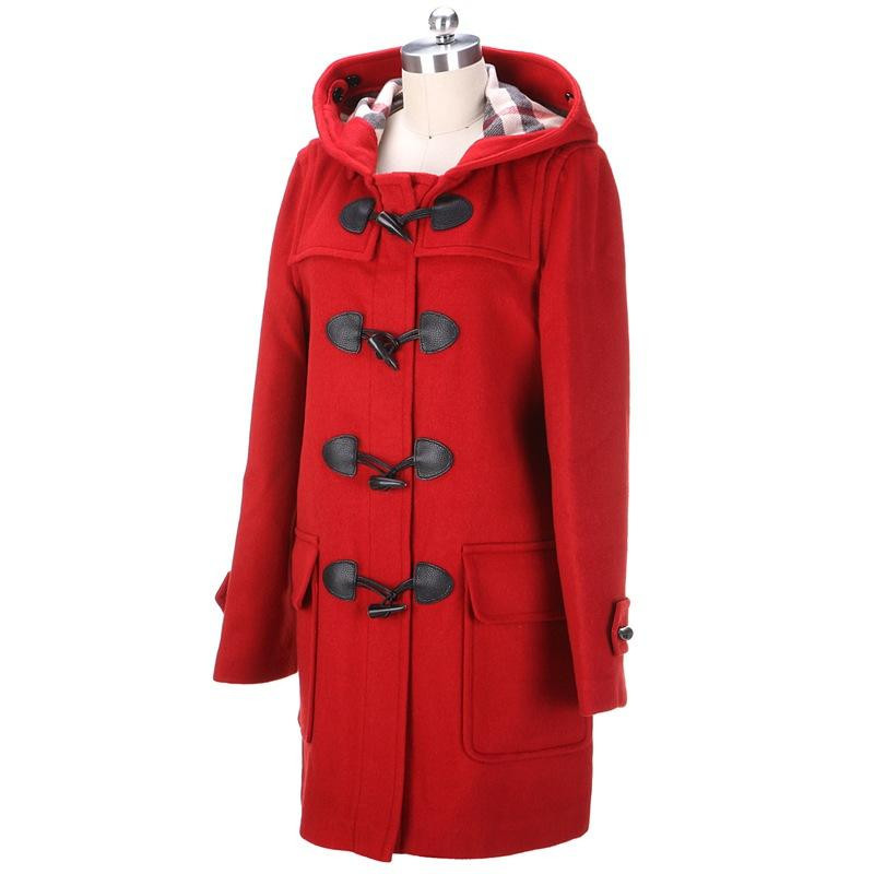 商品Burberry|Burberry 博柏利 女士红色羊毛牛角扣大衣 3844784,价格¥4749,第9张图片详细描述