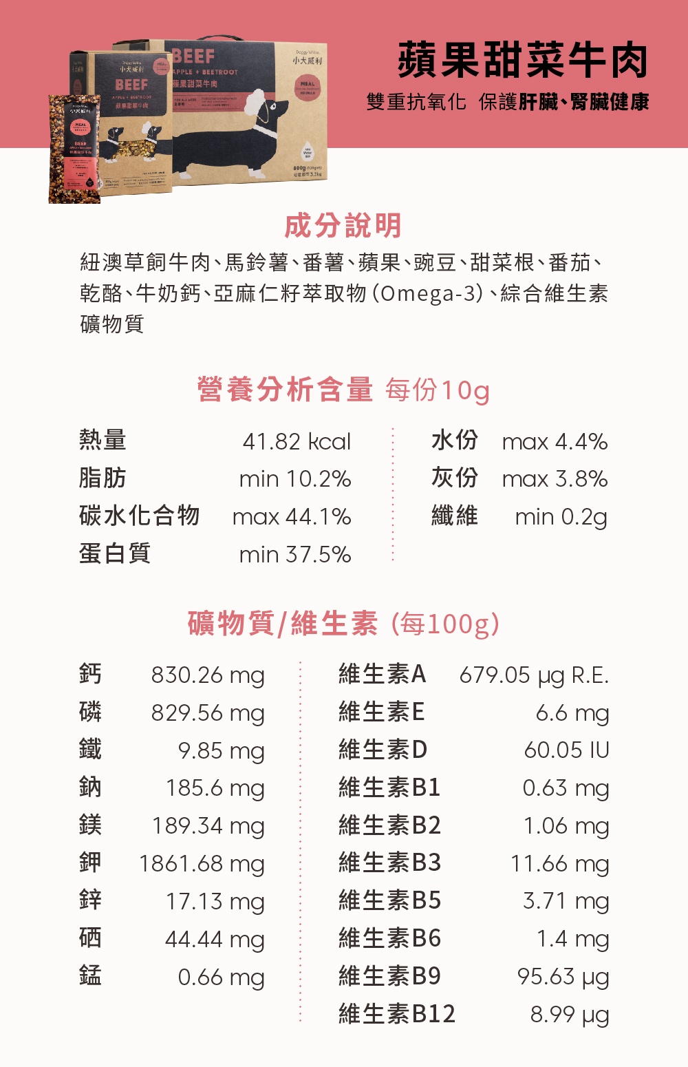 商品[国内直发] DoggyWillie|均衡冻干主食_苹果甜菜牛肉（犬适用）-（购800g装即赠更多）|Main Meal Series,价格¥30,第49张图片详细描述