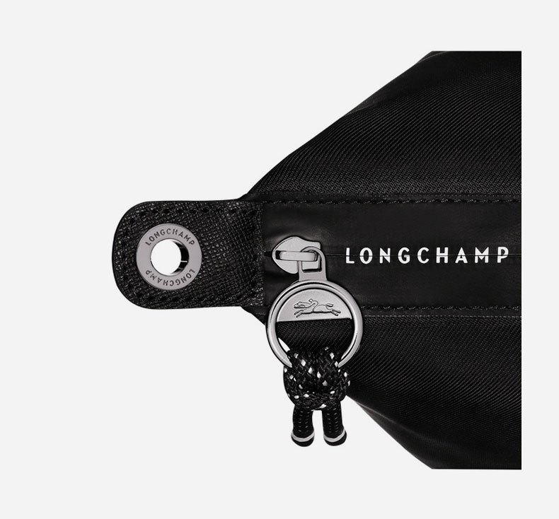 商品Longchamp|【现货速发】LONGCHAMP/珑骧 女士黑色帆布银色五金按扣拉链开合可调节肩带可斜挎小号手提包,价格¥1993,第28张图片详细描述