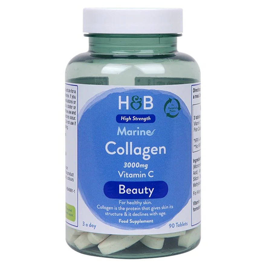 商品[国内直发] Holland Barrett|HOLLAND&BARRETT  海洋胶原蛋白3000毫克 + 维他命C 90粒,价格¥514,第1张图片详细描述