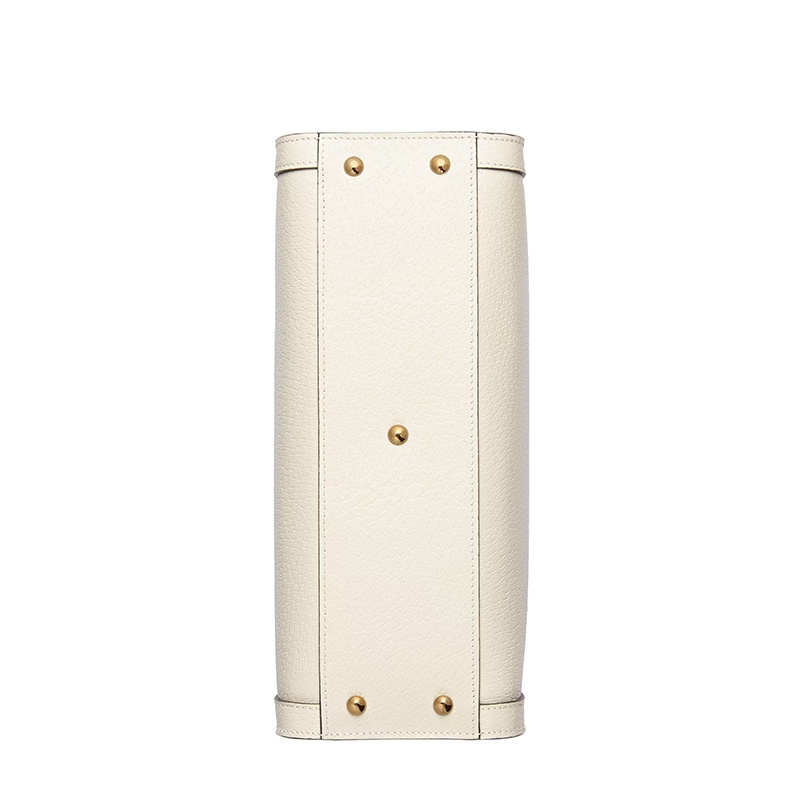 商品Gucci|GUCCI/古驰 22春夏新款Diana系列 女士小号白色皮革红色饰带金扣双竹节提手黄绿肩带单肩手提托特包702721U3ZDT9196,价格¥26021,第11张图片详细描述