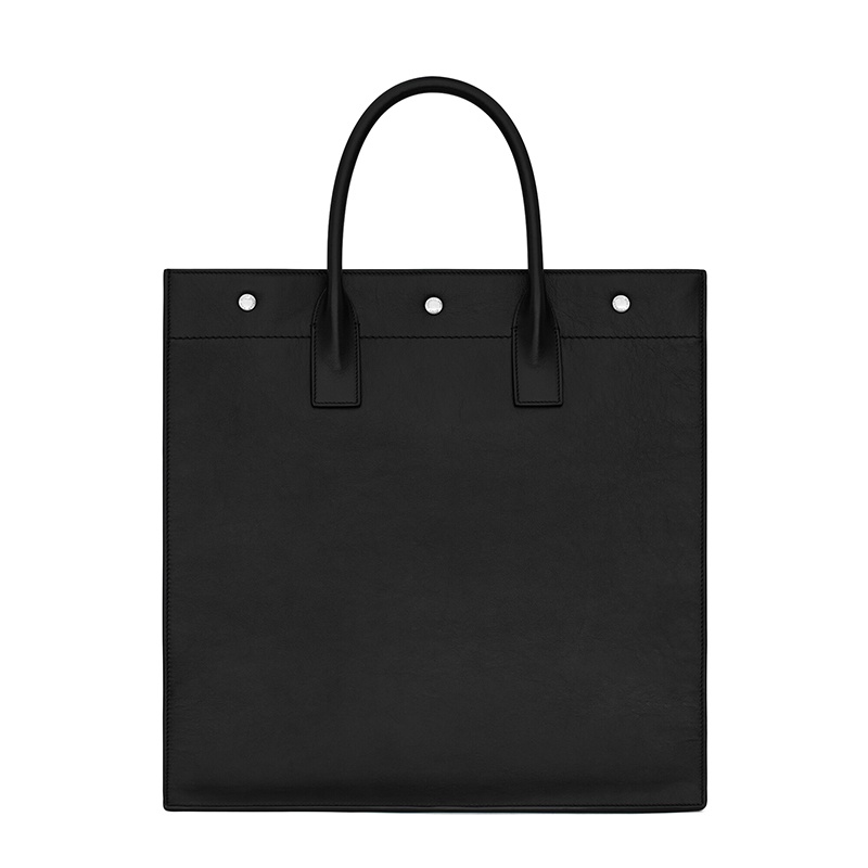 商品Yves Saint Laurent|SAINT LAURENT PARIS/圣罗兰 YSL 21新款 RIVE GAUCHE NORTH/SOUTH系列 男士黑色徽标压纹小牛皮按扣手提包,价格¥13856,第3张图片详细描述