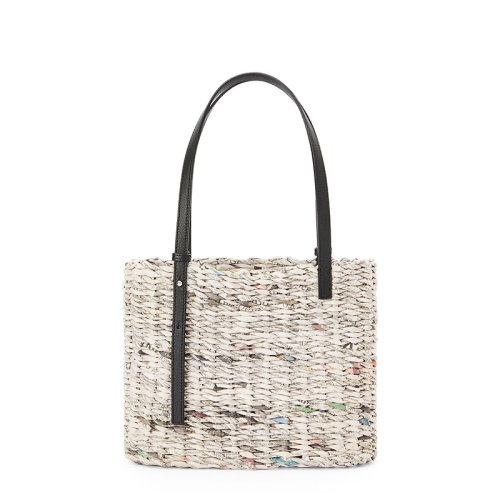 商品Loewe|【包税】LOEWE/罗意威 22新款Basket系列 女士小号黑色/多色编织纸制品饰经典徽标压印牛皮革单肩手提包A223099X18-1489,价格¥6563,第6张图片详细描述