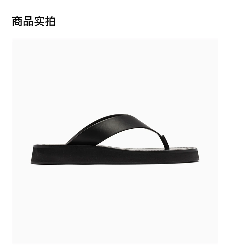 商品The Row|THE ROW 女士黑色小牛皮人字拖 F1159-L52-BLK,价格¥5043,第4张图片详细描述