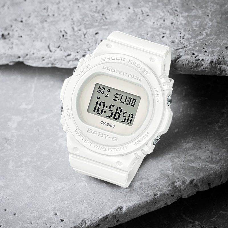 商品[国内直发] Casio|卡西欧手表BABY-G全新纯液晶显示表款 防震 200米防水 电子荧光照明 世界时间（48个城市）间歇响报 约3年电池寿命 全自动日历功能,价格¥458,第1张图片详细描述