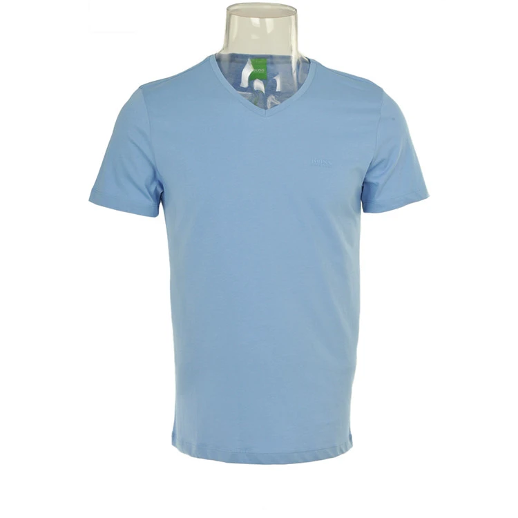 商品Hugo Boss|Hugo Boss 雨果博斯 男士休闲短袖浅蓝色棉 C-CANISTRO806613492,价格¥355,第2张图片详细描述