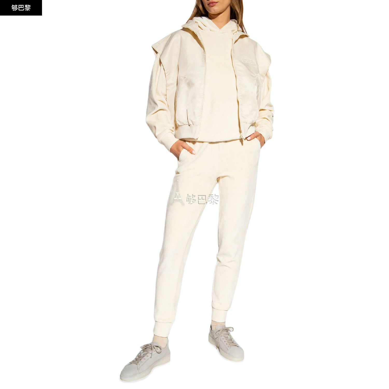 商品Fear of god|【预售】 女士 卫衣 丝绒连帽衫  FGE2YTM6BEI,价格¥1381,第6张图片详细描述