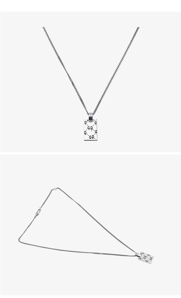 商品[国内直发] Gucci|GUCCI 古驰 Ghost 吊坠925纯银情侣项链,价格¥1816,第2张图片详细描述