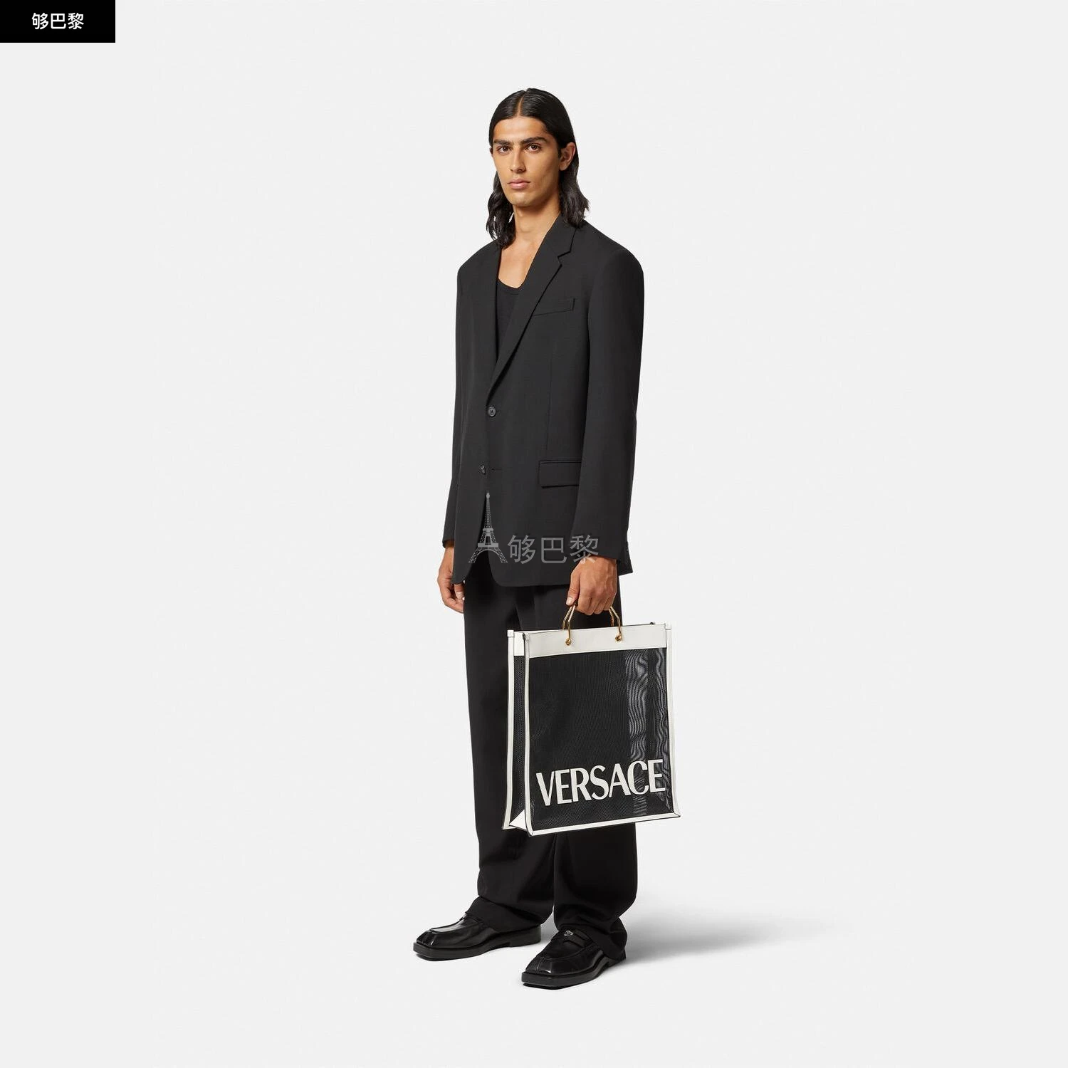 商品Versace|【预售】 范思哲 25春夏 男士 手提包 VERSACE SHOPPER托特包 1008924-1A06406_2WF4V ,价格¥13263,第3张图片详细描述