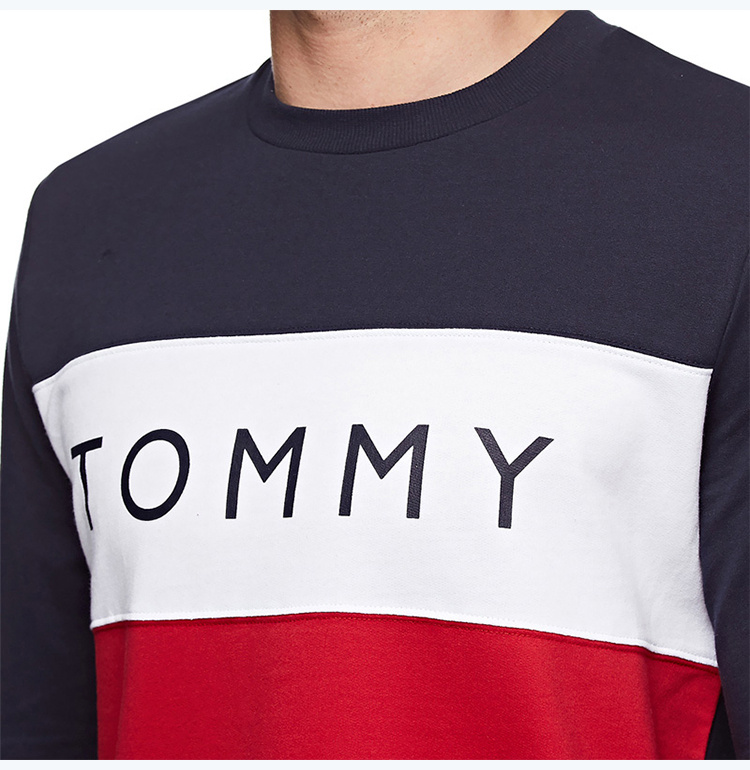 商品Tommy Hilfiger|TOMMY HILFIGER 汤米·希尔费格 男士海军蓝搭配红色长袖运动衫 09T3301-410,价格¥225,第25张图片详细描述