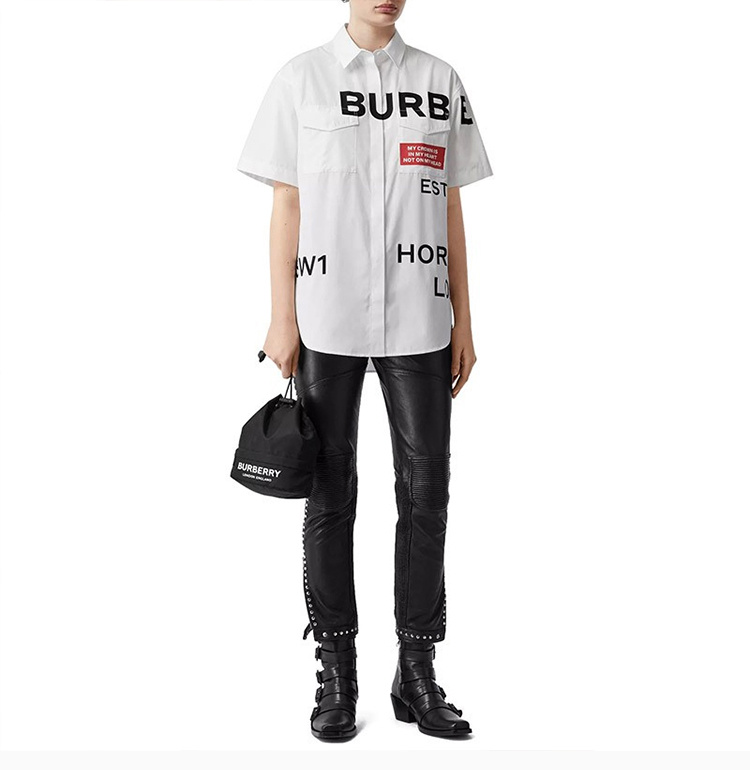 商品Burberry|Burberry 博柏利 白色棉女士短袖T恤 8014220,价格¥3217,第10张图片详细描述