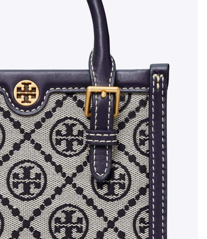 商品Tory Burch|汤丽柏琦 老花满印提花帆布皮质迷你女款手提单肩斜挎包（香港仓发货）,价格¥2182,第3张图片详细描述