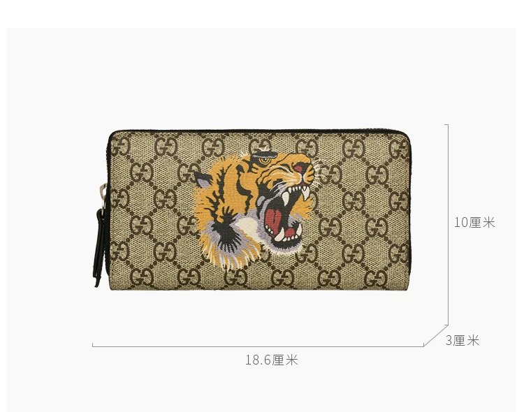 商品[国内直发] Gucci|GUCCI 古驰 男士虎头印花长款钱包 451273-K5Z1N-8666,价格¥3024,第4张图片详细描述