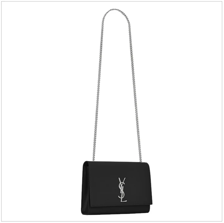 商品[国内直发] Yves Saint Laurent|YSL 圣罗兰 女士经典中号黑色粒纹牛皮金属logo单肩斜挎包 364021-BOW0N-1000,价格¥17142,第5张图片详细描述