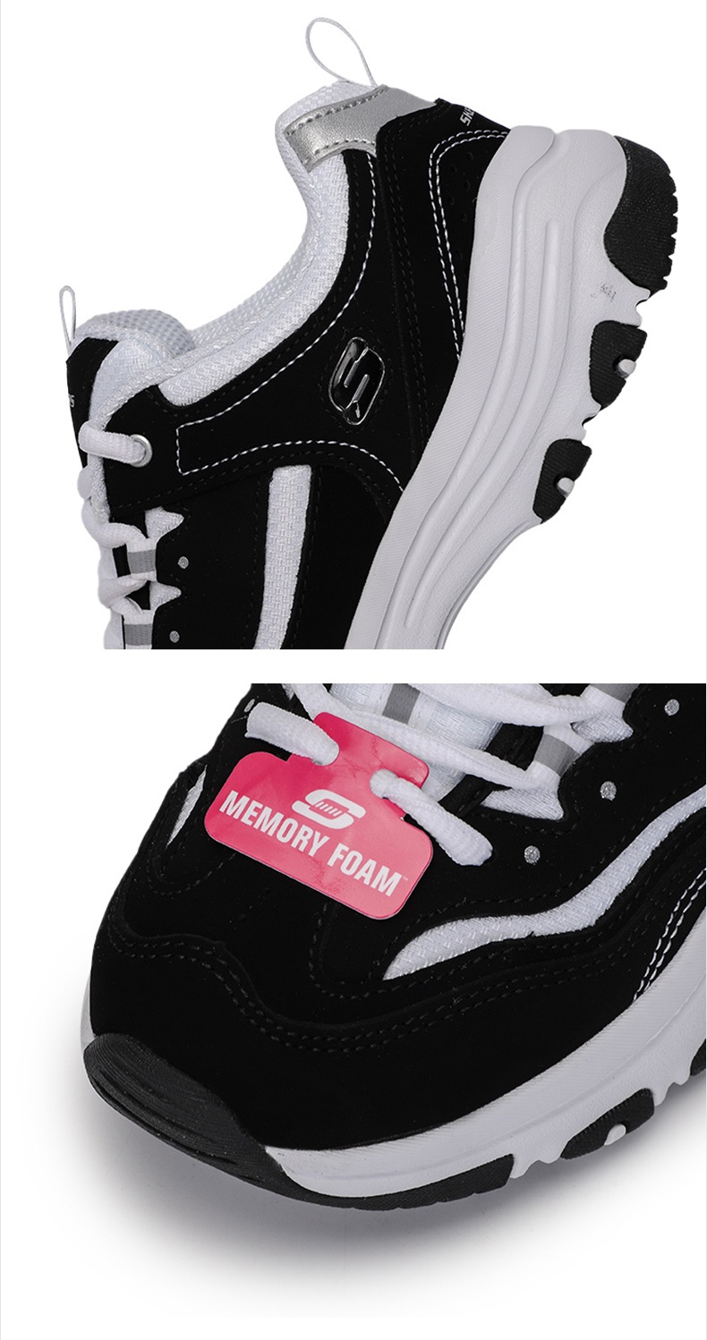 商品[国内直发] SKECHERS|斯凯奇 女 休闲鞋 熊猫鞋 88888250-BKW,价格¥348,第3张图片详细描述