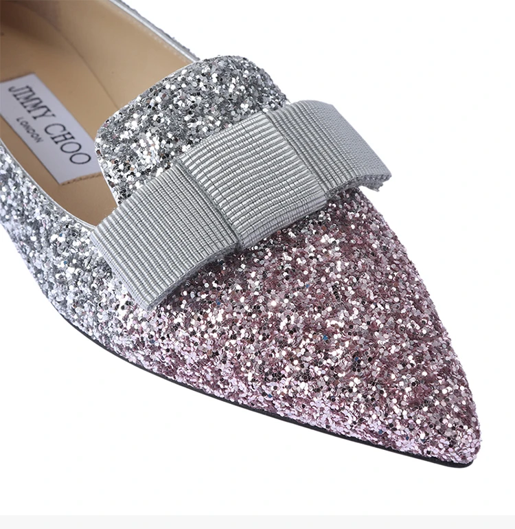 商品Jimmy Choo|JIMMY CHOO 银色女士平底船鞋 GALA-VNB-BALLETPINK-SILVER-ANTHRACITE,价格¥2488,第10张图片详细描述