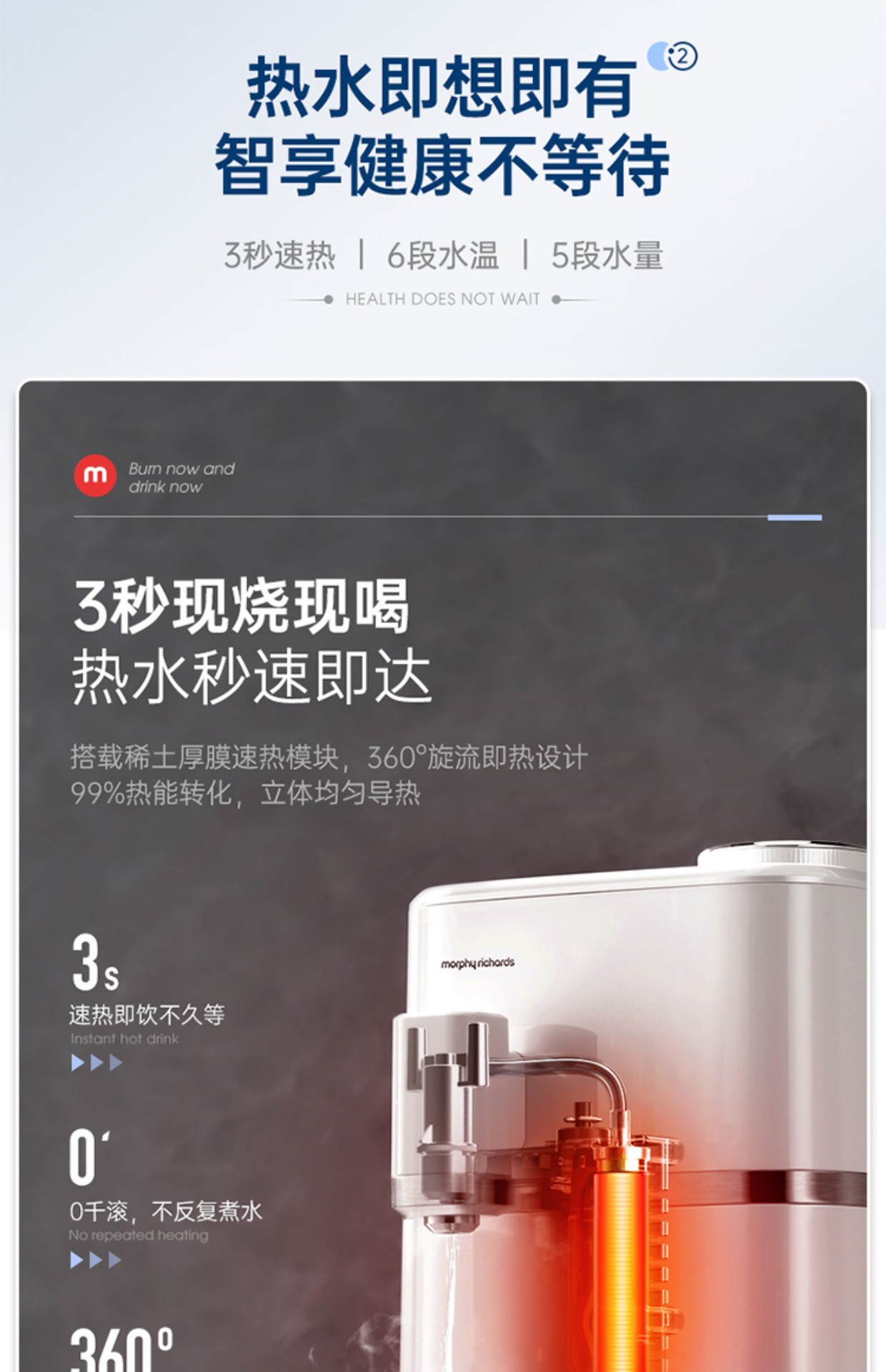 商品[国内直发] Morphy Richards|即热净饮机MR6050/MR6050A小型家用加热一体直饮台式反渗透净水器,价格¥491,第34张图片详细描述