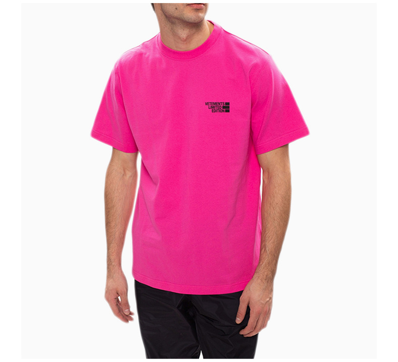 商品Vetements|VETEMENTS 女士粉红色黑色字母徽标圆领短袖T恤 UE51TR720P-HOTPINK,价格¥1233,第7张图片详细描述