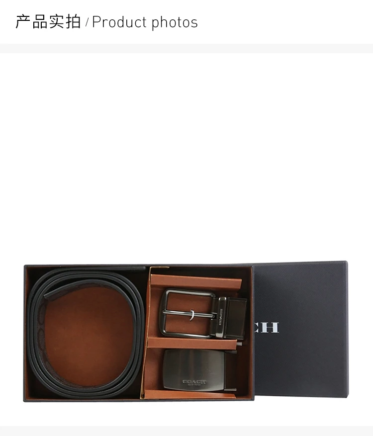 商品Coach|COACH 男士黑色腰带 F22540BKBK,价格¥899,第4张图片详细描述