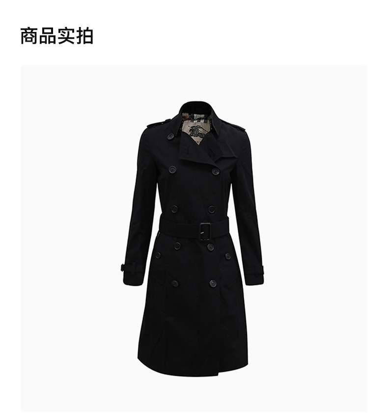 商品[国内直发] Burberry|BURBERRY 黑色女士风衣 3886100,价格¥13673,第3张图片详细描述