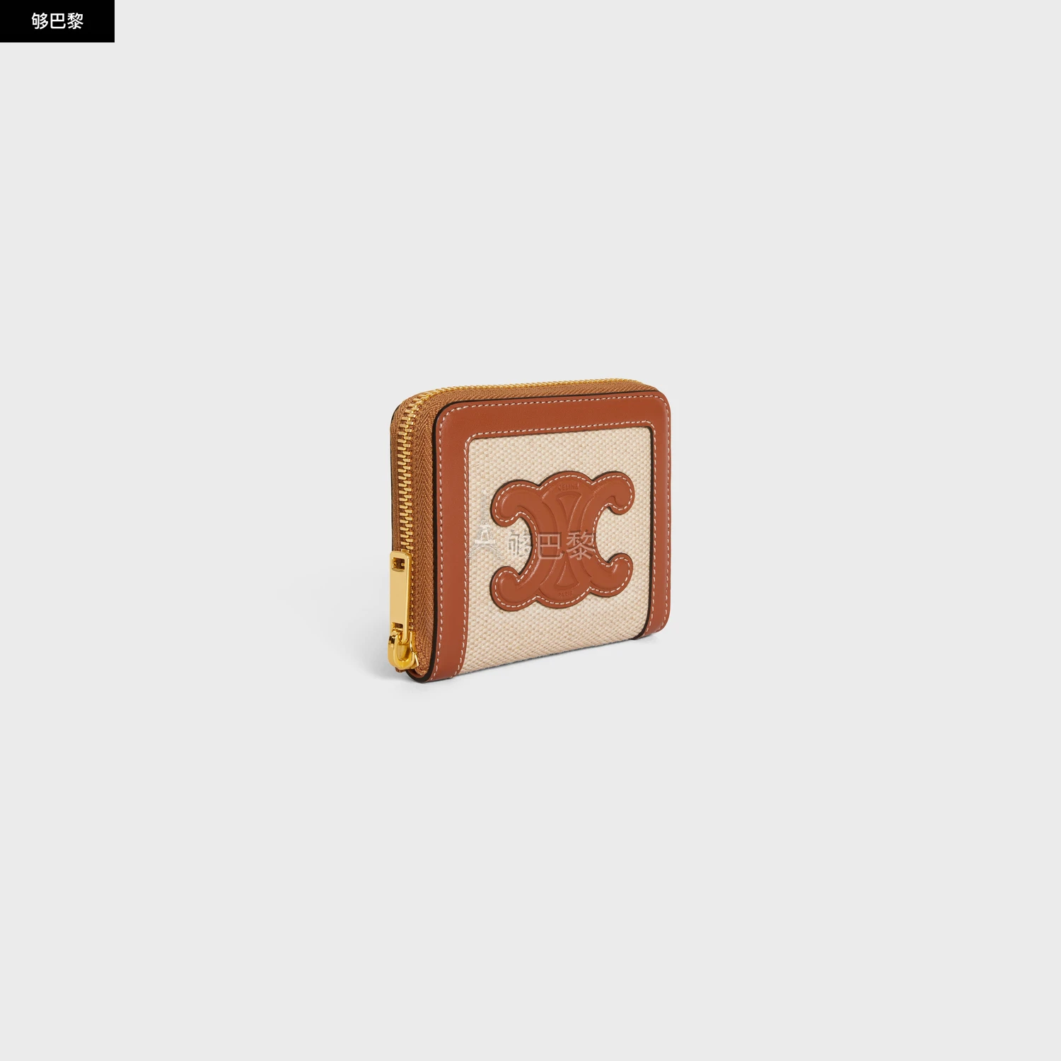 商品Celine|【预售】 赛琳 24秋冬 女士 钱包 COMPACT ZIPPED WALLET CUIR TRIOMPHE IN TEXTILE AND CALFSKIN 10L742FAZ.02NT,价格¥5047,第4张图片详细描述