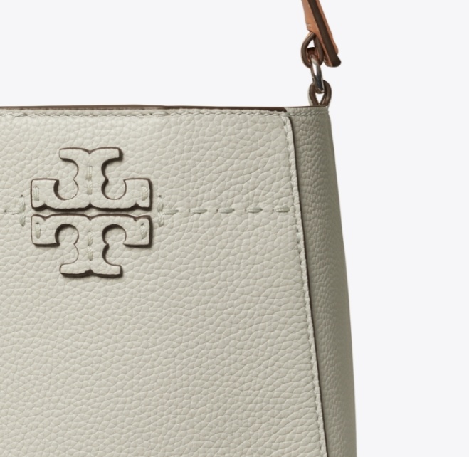 商品[国内直发] Tory Burch|汤丽柏琦�女款双T字形挑缝线可调节可拆卸肩带荔枝纹皮革 水桶包单肩斜挎手提包 小号 女款,价格¥2737,第5张图片详细描述