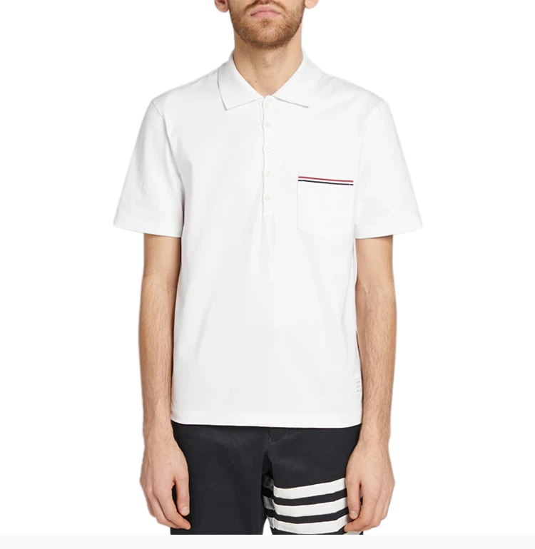 商品Thom Browne|Thom Browne 男士白色POLO MJP060A-01454-100,价格¥1958,第5张图片详细描述