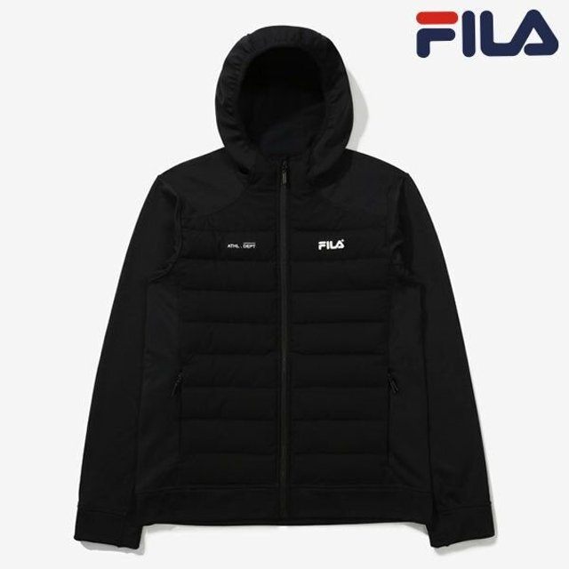 商品Fila|【Brilliant|包邮包税】FILA 绒布梭织 男女通用 连帽夹克衫FS2FTD4202MBLK,价格¥301,第1张图片详细描述