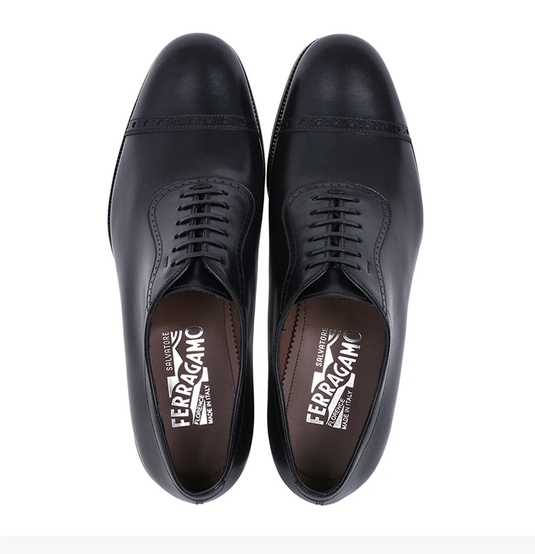 商品Salvatore Ferragamo|Salvatore Ferragamo 菲拉格慕 男士黑色系带鞋 0707549-CALF-NERO,价格¥1808,第10张图片详细描述
