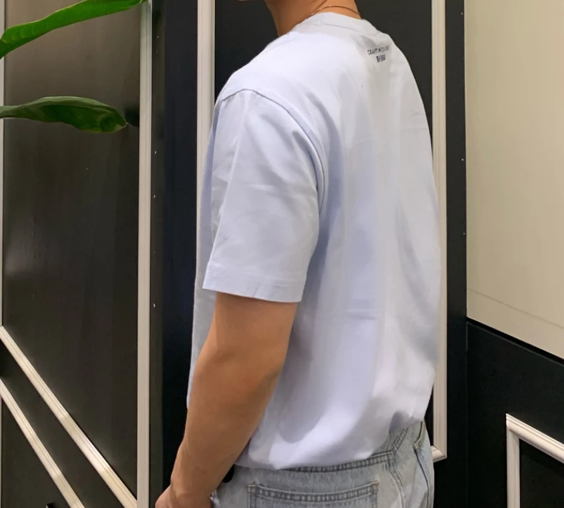 商品Evisu|【享贝家】（国内现货-QD）Evisu 福神 胸前大logo图案宽松短袖T恤 ��男女同款 蓝色 ET5UTS901SB,价格¥136,第7张图片详细描述
