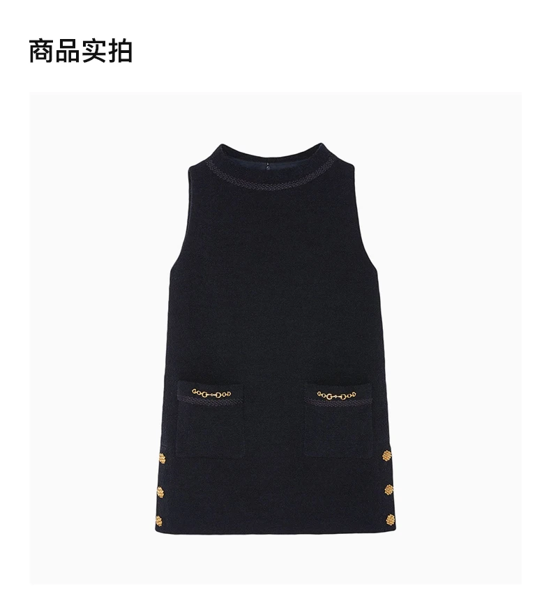 商品[国内直发] Gucci|GUCCI 女士花呢绉绸连衣裙 652725-ZAF5U-4035,价格¥11622,第4张图片详细描述