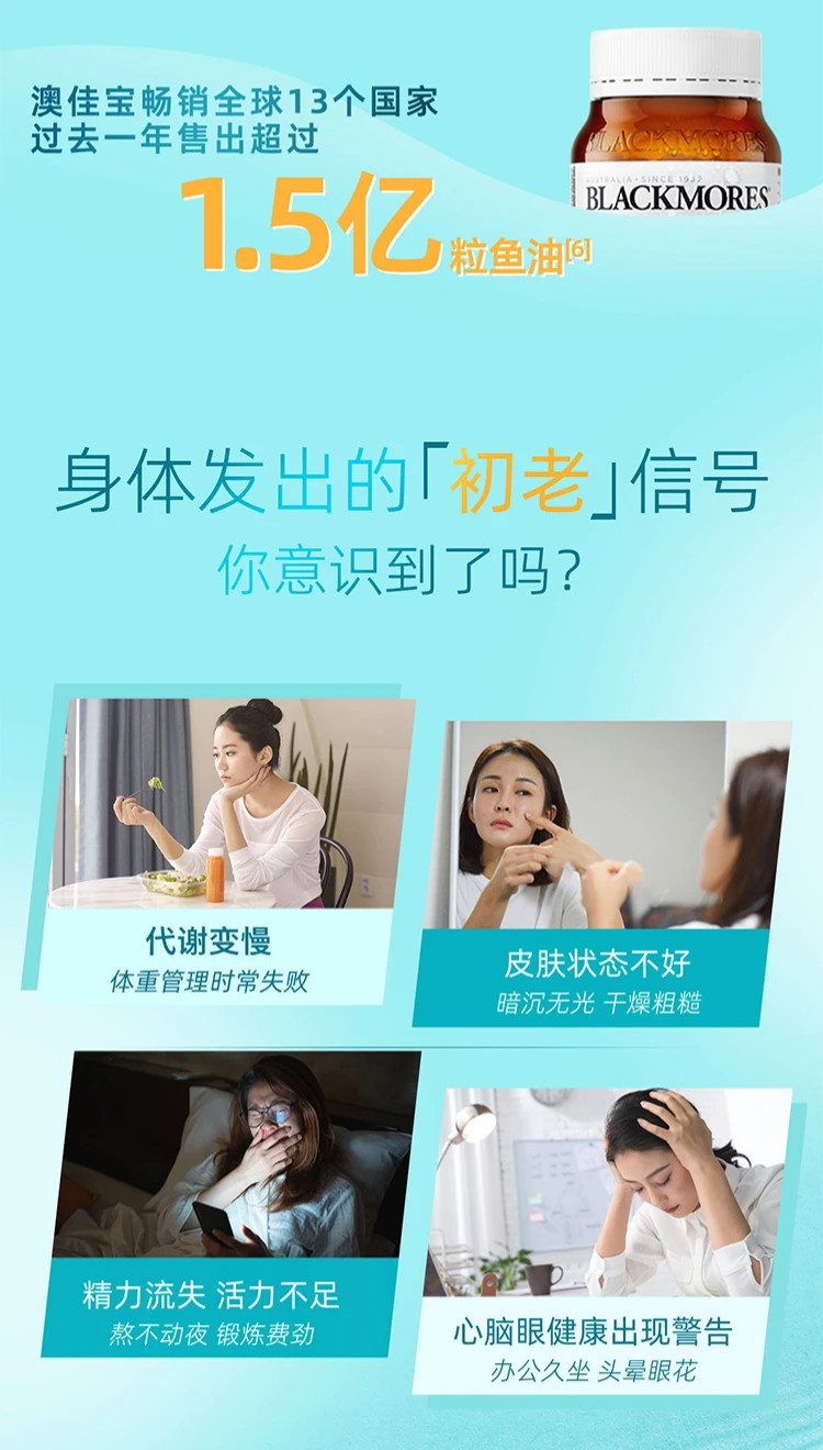 商品[国内直发] Blackmores|澳洲Blackmores 无腥味小粒深海鱼油 400粒,价格¥210,第3张图片详细描述
