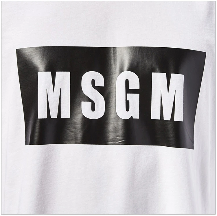 商品[国内直发] MSGM|MSGM 男士圆领混纺白色棉质短袖T恤 2440MM67-184299-01,价格¥417,第8张图片详细描述