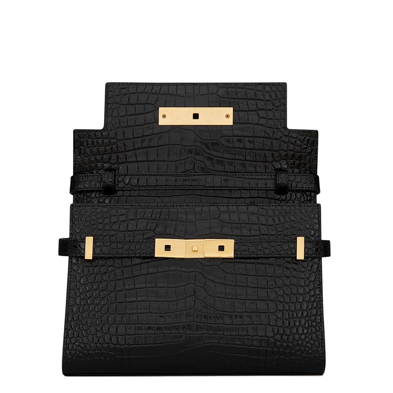 商品Yves Saint Laurent|SAINT LAURENT PARIS/圣罗兰 YSL  MANHATTAN系列 女士小号黑色鳄鱼压纹小牛皮手提单肩腋下包,价格¥16764,第6张图片详细描述