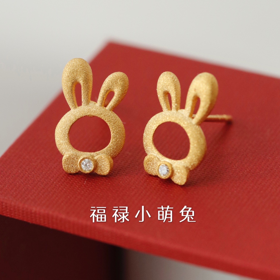 商品[国内直发] Order Dream|18k金钻石兔子耳钉,价格¥1553,第3张图片详细描述