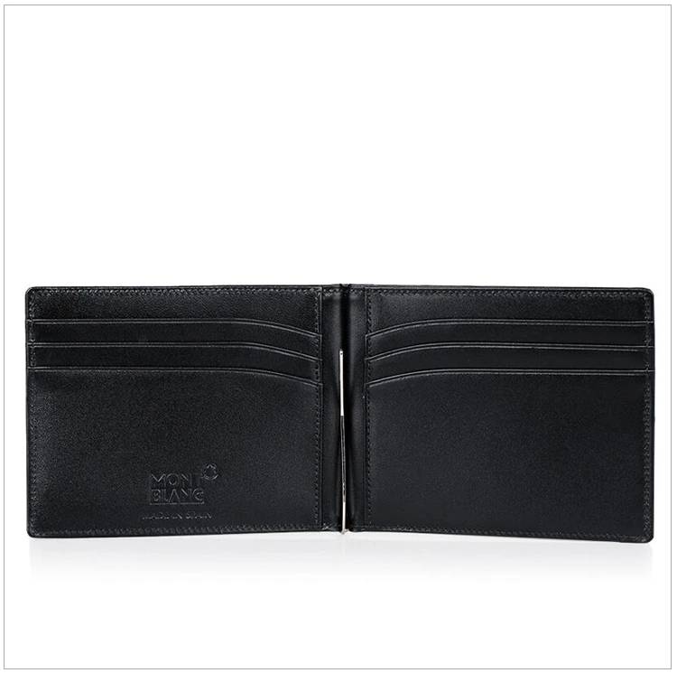 商品[国内直发] MontBlanc|Mont Blanc 万宝龙 男士大班系列黑色牛皮6片格配金属票夹钱夹 5525,价格¥1531,第6张图片详细描述