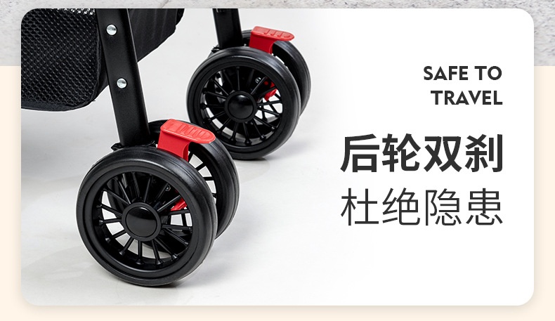 商品[国内直发] GLENVINTEN|宠物猫狗推车轻便可折叠手推车外出小型宠物推车餐盘宠物车,价格¥479,第5张图片详细描述