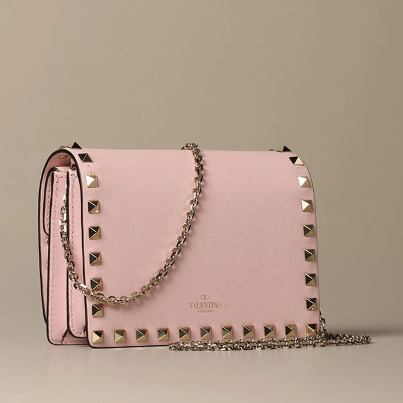 商品Valentino|Valentino 华伦天奴 女士粉色铆钉装饰单肩包 UW2P0249-BOL-16Q,价格¥4851,第6张图片详细描述