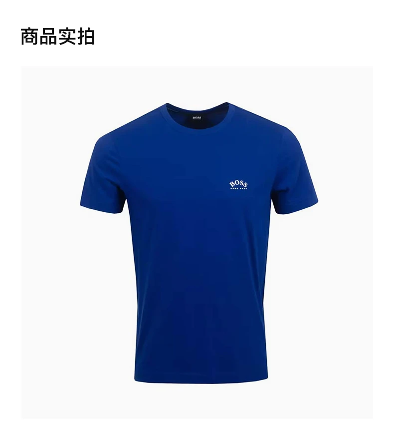 商品Hugo Boss|HUGO BOSS 男士蓝色T恤 TEECURVED-50412363-438,价格¥354,第6张图片详细描述