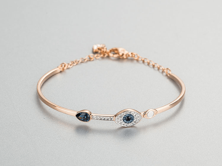 商品Swarovski|SWAROVSKI 施华洛世奇 DUO EVIL EYE手镯气质女手链 5171991 ,价格¥689,第4张图片详细描述