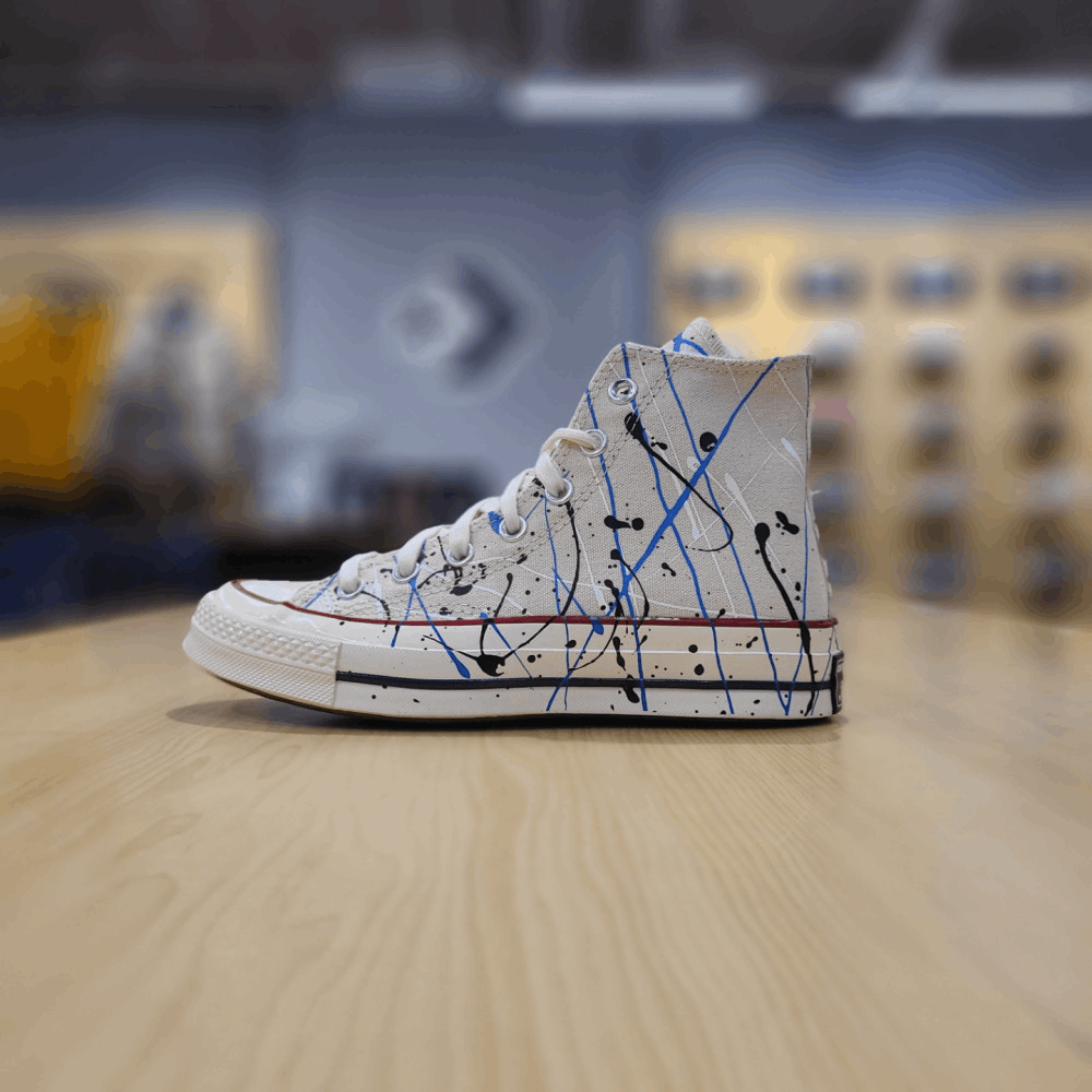 商品【预售商品15天发货】 Converse|【韩国直邮|包邮包税】匡威 共用 CHUNK TAYLOR 70 PAINTER EGRET 高鞋 CHUCK 70 HI EGRET/DIGITAL BLUE/EGRET 170802C,价格¥727,第2张图片详细描述