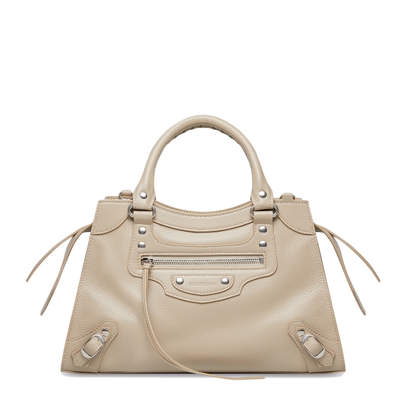 商品Balenciaga|Balenciaga/巴黎世家 NEO CLASSIC系列 女士小号米色粒面小牛皮手提包67862915Y4Y2906,价格¥15659,第4张图片详细描述