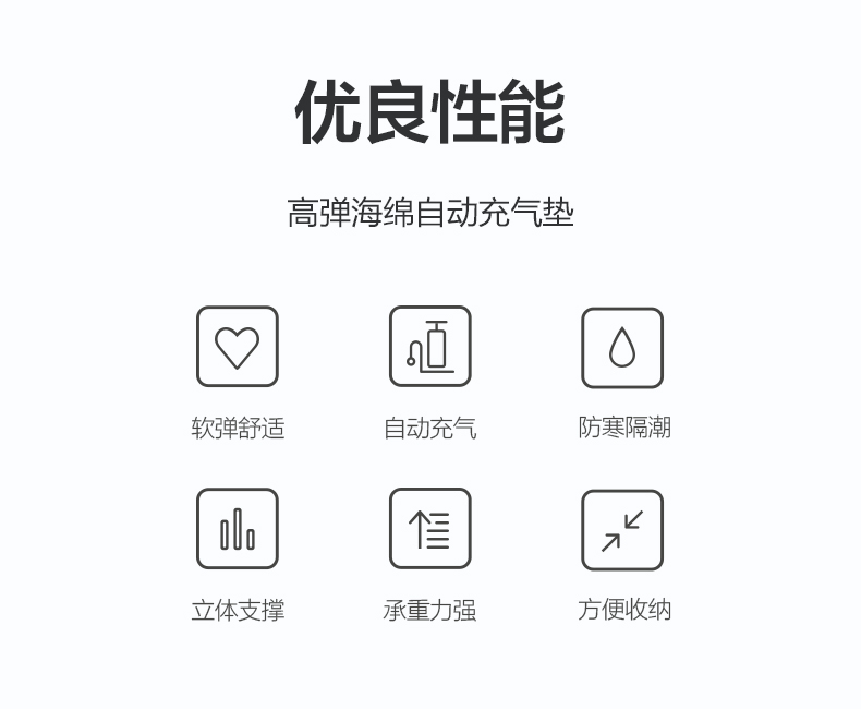 商品[国内直发] MobiGarden|精致露营自动充气垫户外便携加厚单双人气垫床防潮垫波江,价格¥465,第8张图片详细描述