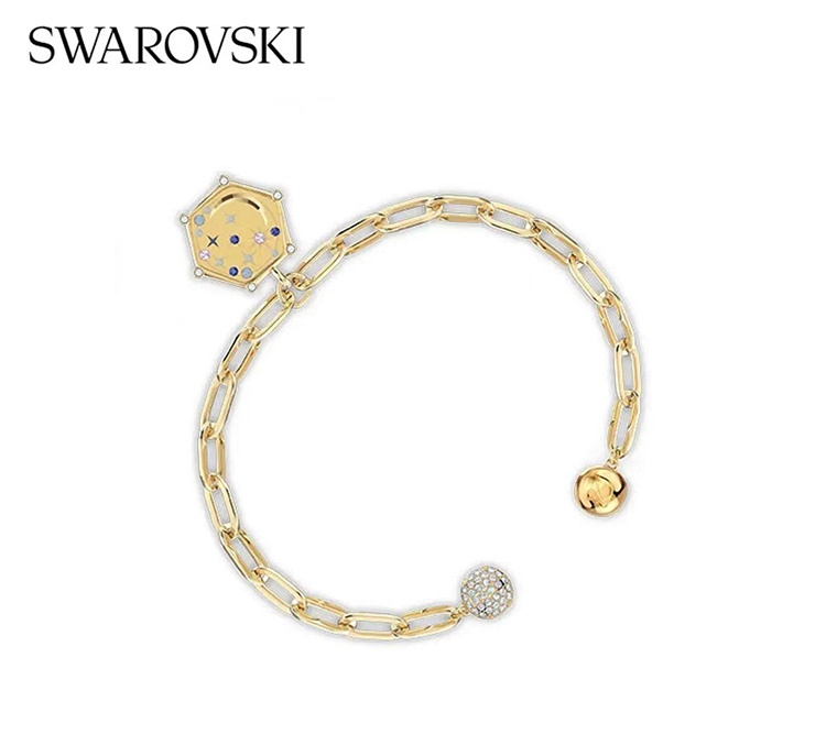 商品Swarovski|SWAROVSKI 施华洛世奇  THE ELEMENTS 链上新月 手链 镀金色 M码 5569182,价格¥526,第4张图片详细描述