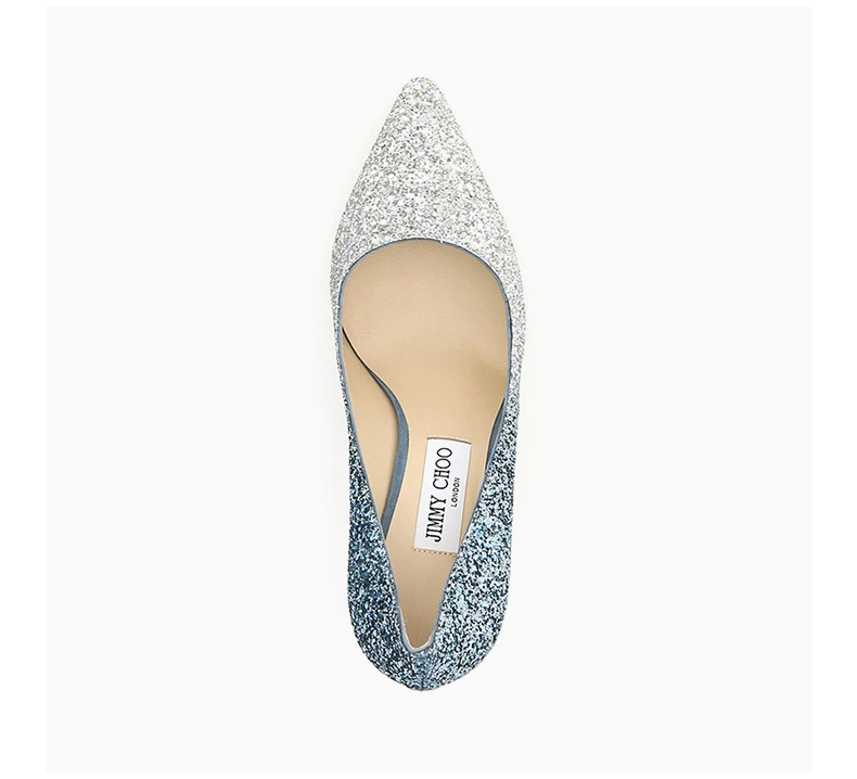 商品Jimmy Choo|JIMMY CHOO 女士闪光蓝色渐变高跟鞋 ROMY85-VXB-SILVER-DUSKBLUE,价格¥2990,第6张图片详细描述