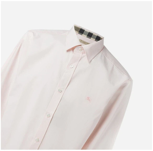 商品Burberry|Burberry 博柏利 男士浅粉色棉质长袖衬衫 3991156,价格¥1095,第5张图片详细描述