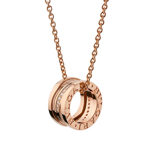 商品BVLGARI|  BVLGARI/宝格丽 B.ZERO1系列Design Legend 18K金玫瑰金螺旋形铺有钻石的项链 355060,价格¥46350,第3张图片详细描述