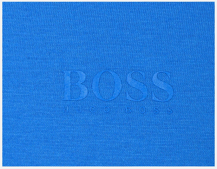商品Hugo Boss|Hugo Boss 雨果博斯 男士蓝色棉质圆领休闲舒适短袖T恤TIBURT33-3816-420,价格¥402,第9张图片详细描述