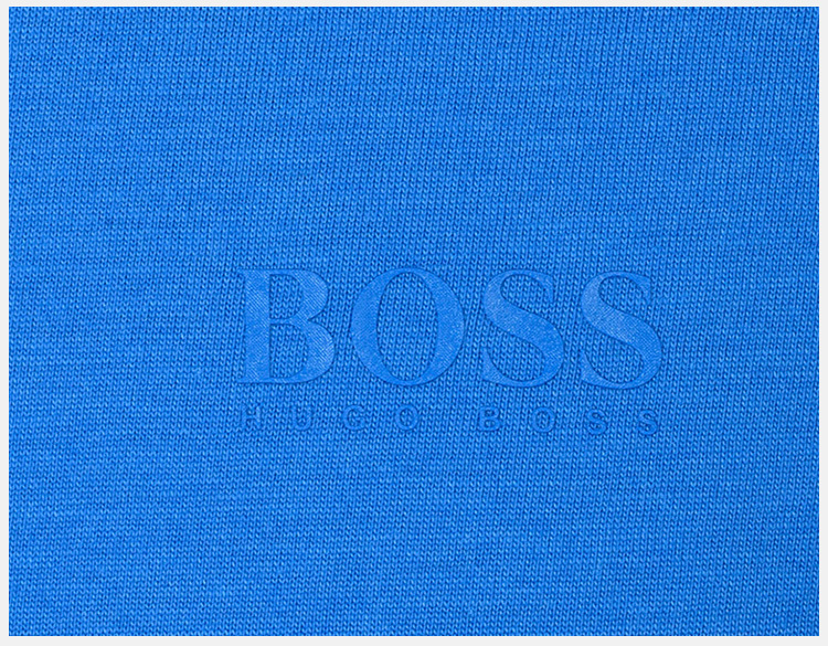 商品Hugo Boss|Hugo Boss 雨果博斯 男士蓝色棉质圆领休闲舒适短袖T恤TIBURT33-3816-420,价格¥501,第11张图片详细描述