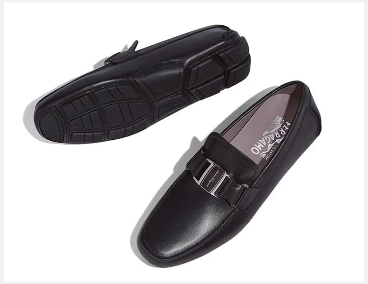 商品Salvatore Ferragamo|Salvatore Ferragamo 菲拉格慕 男士黑色牛皮驾车鞋 02-B166-698888,价格¥2818,第7张图片详细描述